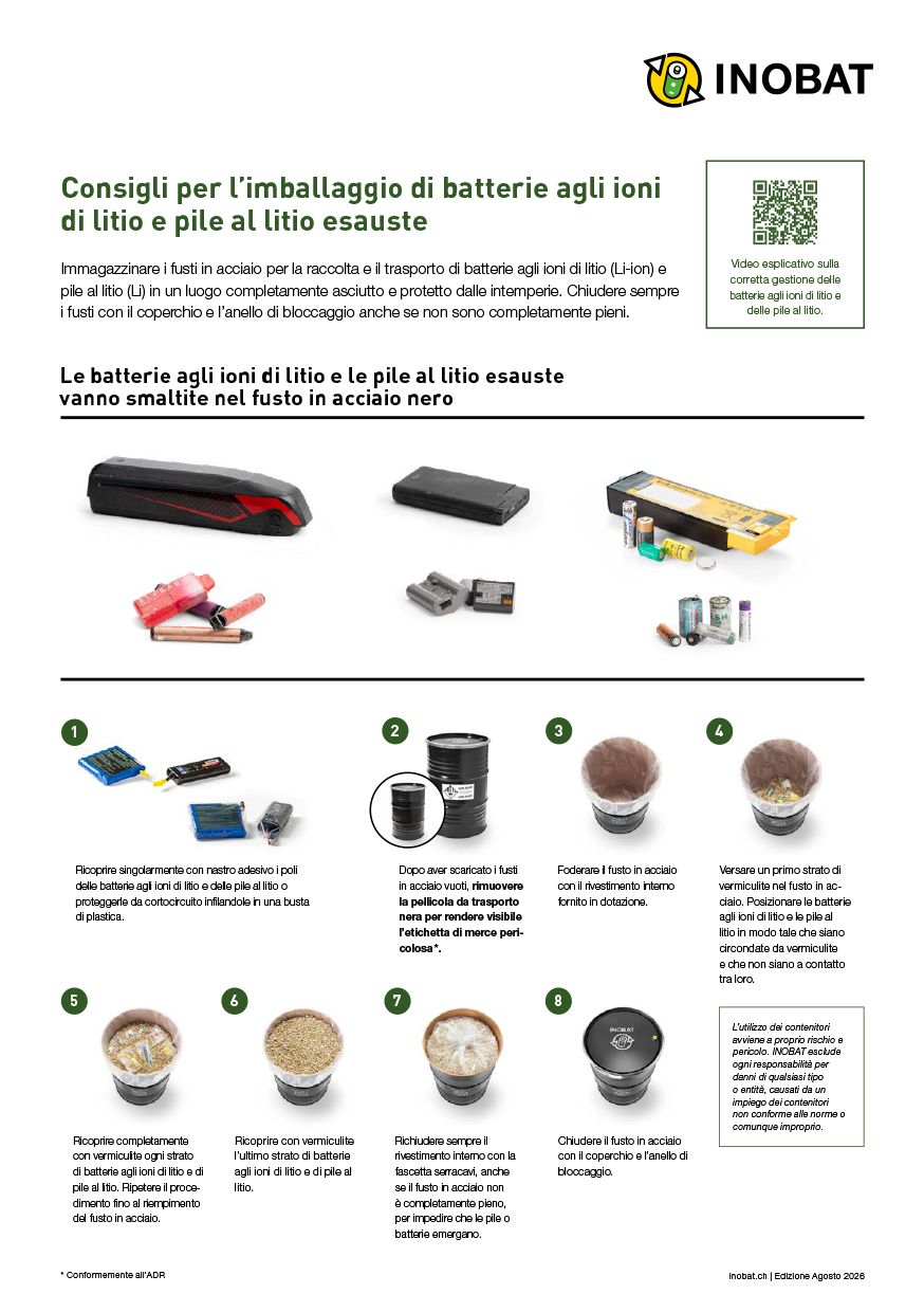 Informazioni per i centri di raccolta